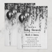 Zilveren Metallic Ballonnen Rustieke Klimop Baby S Kaart (Voorkant / Achterkant)