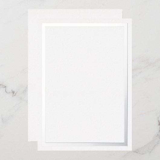 Zilveren Metallic Folie Rand Kaarten (Voorkant / Achterkant)