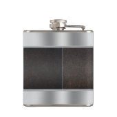 Zilveren Metallic Nep Leer Bruidegom Heupfles (Achterkant)