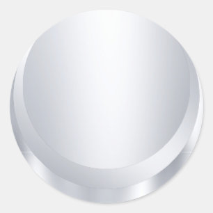 Zilveren Metallic Uitzicht Lege Moderne Sjabloon Ronde Sticker