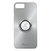 Zilveren Metallic Voetbalspeler met je Monogram Case-Mate iPhone Case (Achterkant)