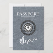 Zilveren Mexico Passport bruiloft Kaart (Achterkant)