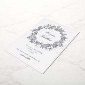 Zilveren minimalistische Boho bloementuin Folie Uitnodiging