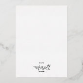 Zilveren minimalistische Boho bloementuin Folie Uitnodiging