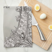 Zilveren moderne keukenhanddoeken (Quarter Fold)