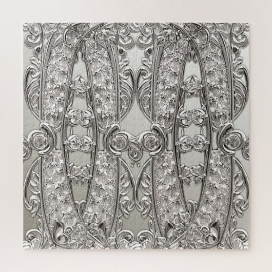 Zilveren moderne puzzel (Verticaal)