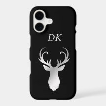 Zilveren Monogram Eland Gewei Silhouet
