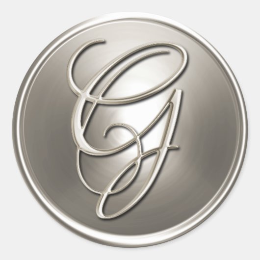 Zilveren Monogram G Enveloppe Zegel (Voorkant)