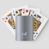 Zilveren monogram initiaal naam pokerkaarten (Achterkant)