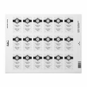 Zilveren monogram retouradreslabel etiket (Full Sheet)