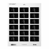 Zilveren Monogram Zwart W Polka Dot Bruiloft LipBa Etiket (Full Sheet)