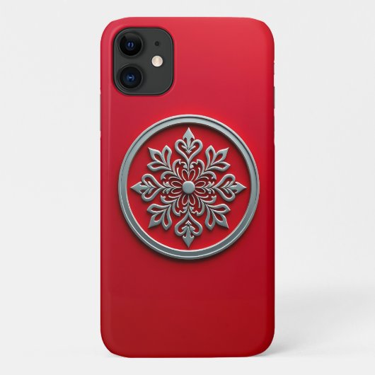 Zilveren Motief Cirkel op Rood Case-Mate iPhone Case (Achterkant)