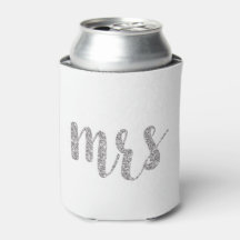 Zilveren mrs, chique script, faux glitter