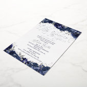 Zilveren Navy Roze Mis Quince Quinceanera Folie Uitnodiging (Gedraaid)