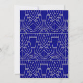 Zilveren Navyblauw Great Gatsby Art Deco Jaren 20  Kaart (Achterkant)