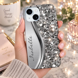 Zilveren Nep Glitter Glam Bling Gepersonaliseerde