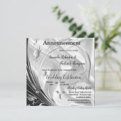 Zilveren of gouden Abstracte bloemen op zijde - Zi Aankondiging (Staand voorkant)