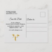 Zilveren of gouden Abstracte bloemen op zijde - Zi Aankondigingskaart (Achterkant)