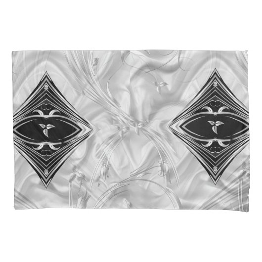 Zilveren of gouden Abstracte bloemen op zijde - Zi Kussensloop (Voorkant)