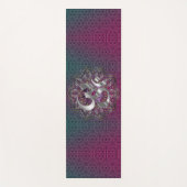 Zilveren OM Zeshoekige Mandala Yogamat (Voorkant)