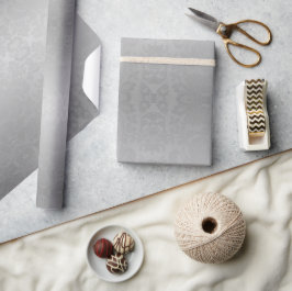 Zilveren Ombre Damask Kerstmis Cadeaupapier
