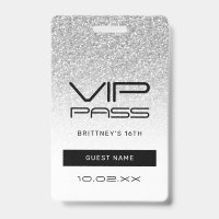 Zilveren Ombre Glitter Glam VIP Pas 16e Uitnodigin