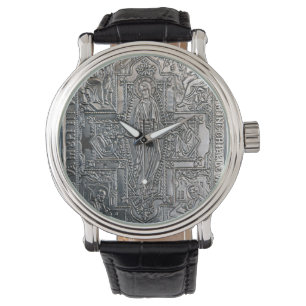 zilveren orthodoxe decoratie voor religieuze boeke horloge