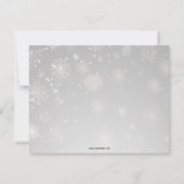 zilveren paarse sneeuwvlokken winterbruiloft rsvp kaartje (Achterkant)
