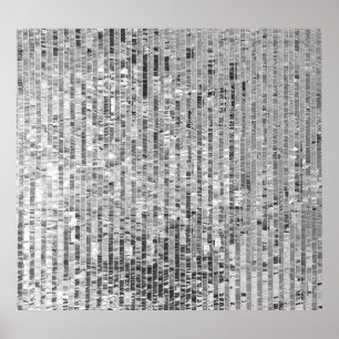 Zilveren pailletten, glamour naadloze achtergrond. poster