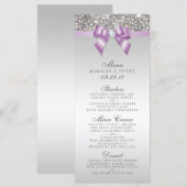 Zilveren pailletten Lila Boog Bruiloft Menu (Voorkant / Achterkant)