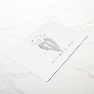 Zilveren Pak Gepersonaliseerde Groomsman Voorstel Folie Uitnodiging