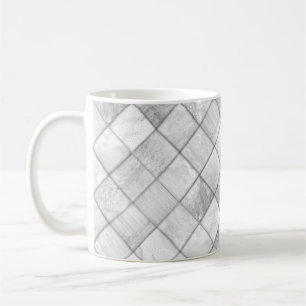 Zilveren Patchwork Look Quilt patroon Koffiemok