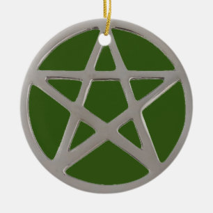 zilveren pentakel keramisch ornament