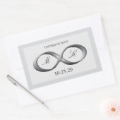 Zilveren Platinum Infinity Hand gesp bruiloft guns Rechthoekige Sticker (Envelop)