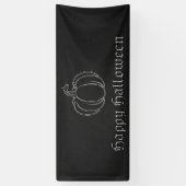 Zilveren pompoen Halloween Spandoek (Verticaal)
