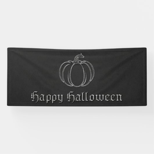 Zilveren pompoen Halloween Spandoek (Horizontaal)