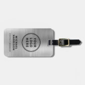 Zilveren QR-code zakelijk logo Bagagelabel (Voorkant horizontaal)