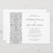 Zilveren rand 25-jarig huwelijksfeest kaart (Voorkant / Achterkant)