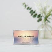 Zilveren rand | Glitter Blend Achtergrond Visitekaartje (Staand voorkant)