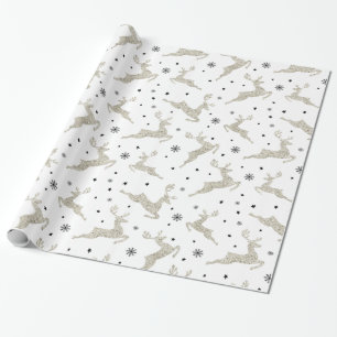Zilveren rendieren cadeaupapier