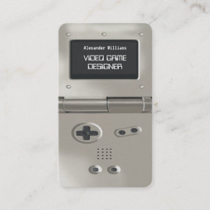 Zilveren Retro Stijl Gameconsole Gameontwerper Visitekaartje