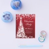 Zilveren Rode Kerstboom Nodig Programma uit Menu (Enkel)