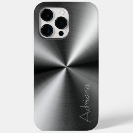 Zilveren Roestvrij platina Staal Print Case-Mate iPhone 14 Pro Max Hoesje