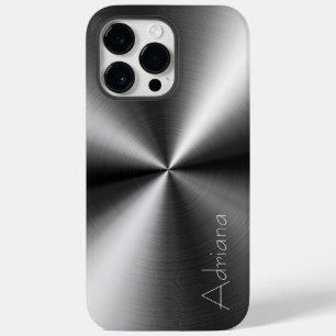 Zilveren Roestvrij platina Staal Print Case-Mate iPhone 14 Pro Max Hoesje