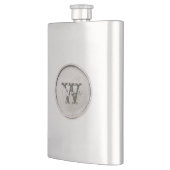 Zilveren Ronde met Monogram Rustieke Westerne Flas Heupfles (Links)