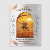 Zilveren roos gouden foto bruiloft opslaan van de (Voorkant)