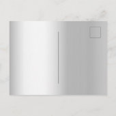 Zilveren roze bloemige 25e huwelijksjubileum uitnodiging briefkaart (Achterkant)