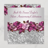 Zilveren Rozen 25e Jubileum Kaart (Voorkant / Achterkant)