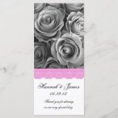 Zilveren ROZEN en PINK LACE Wedding Program Programma (Achterkant)