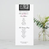 Zilveren ROZEN en PINK LACE Wedding Program Programma (Staand voorkant)